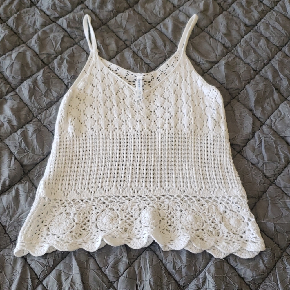 White Crochet Tank